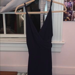 Fashion Nova long navy blue dress with slit